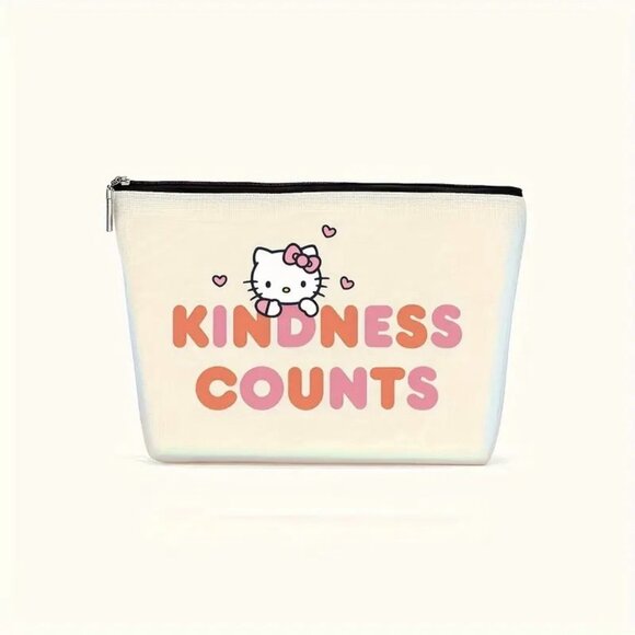Cosmetic Bag Makeup Sanrio Hello Kitty Kindness Emo Pouch Travel Trendy Stylish - Picture 1 of 3